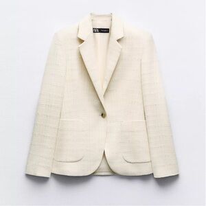 ZARA Oversized Textured single button blazer size XS